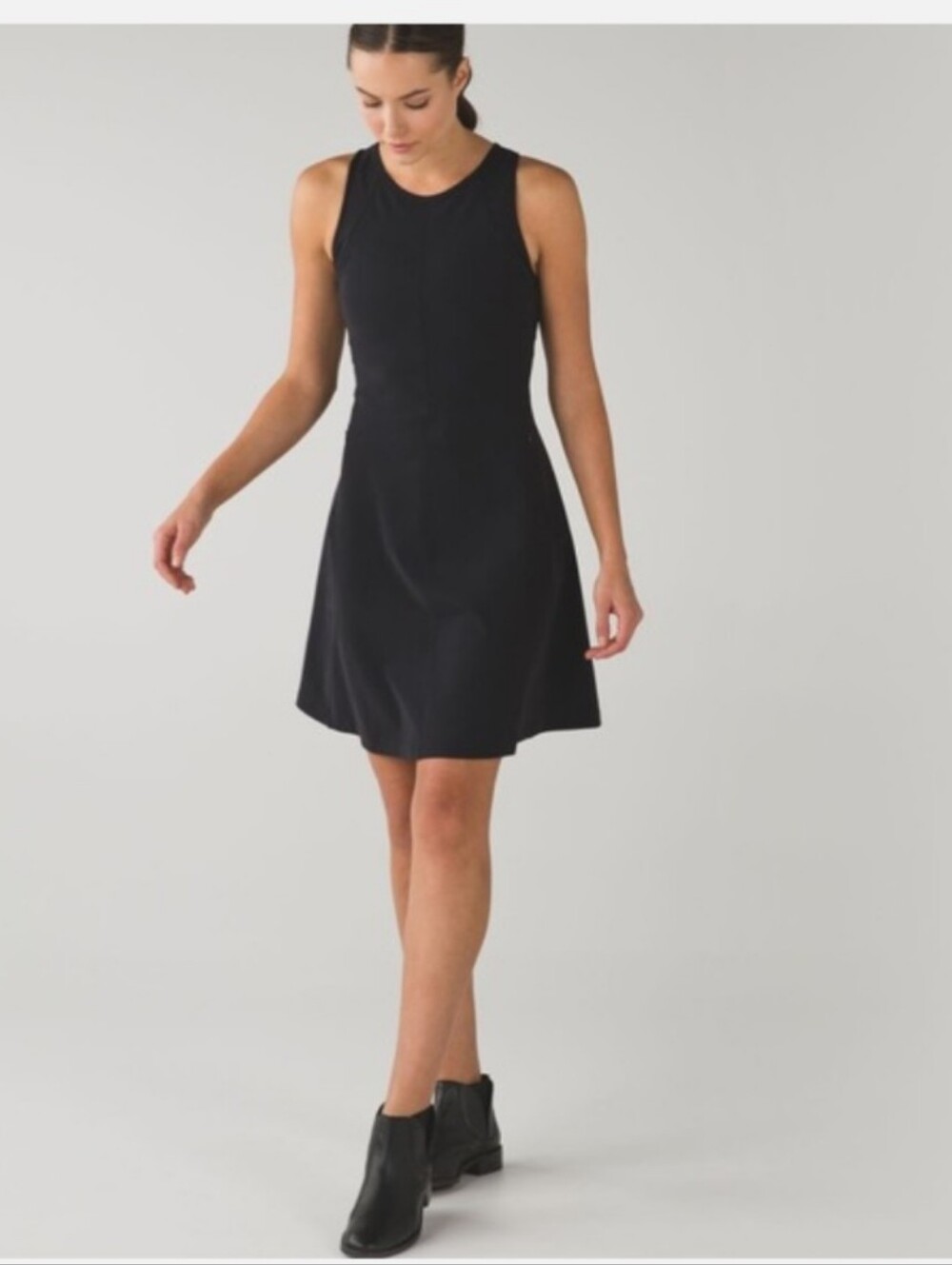 Lululemon Go Til Dawn Tennis Dress Black Zip Back Size 4